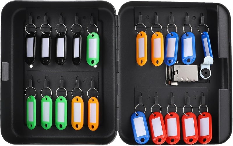 Key Cabinet Lock Box Wall Mounted 20-Code Password Security Organizer with Key Tags for Home and Property - Image 1