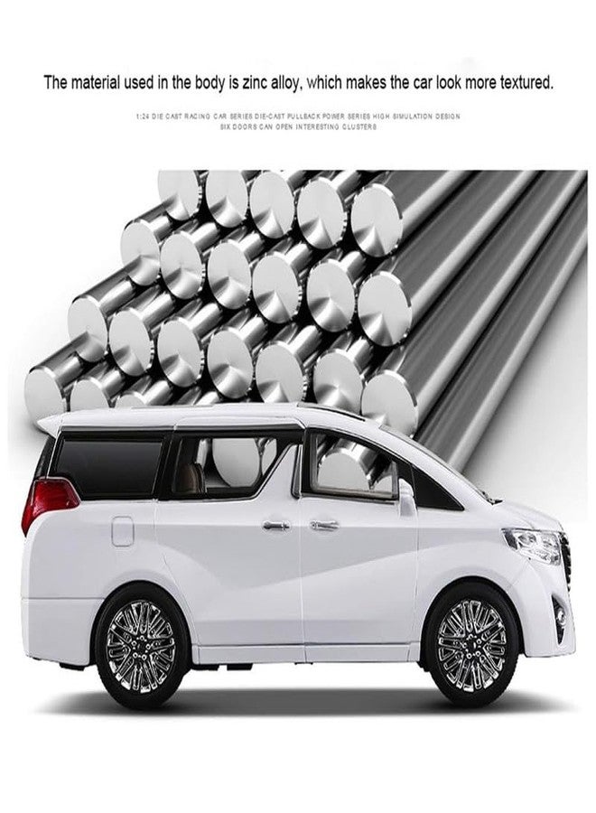 AHBHT Kids Model 1:32 Alphard Die Cast Metal Car Pull Back Action Opening Doors with Realistic Engine Sound Lights Toy Car Gift for Boys - White - Image 4