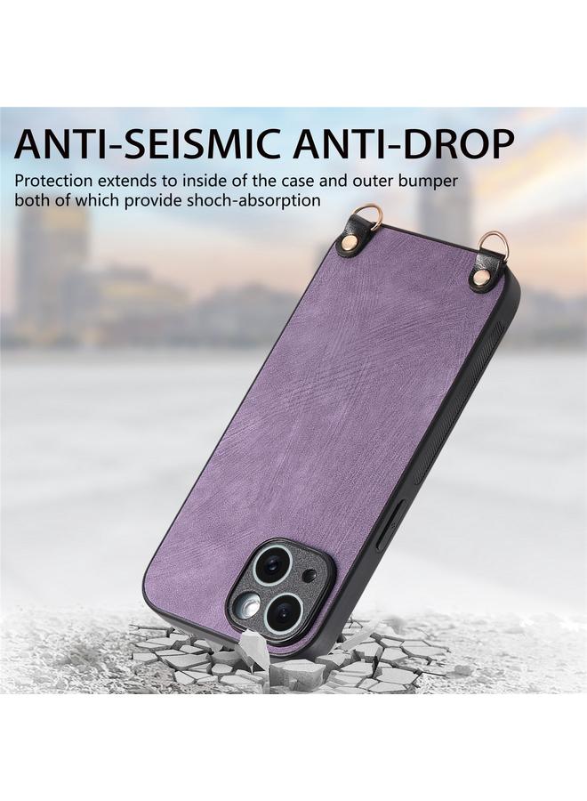 Zaboon Case For iPhone 12 mini Vintage Leather PC Back Cover Phone Case with Crossbody Strap - Image 4