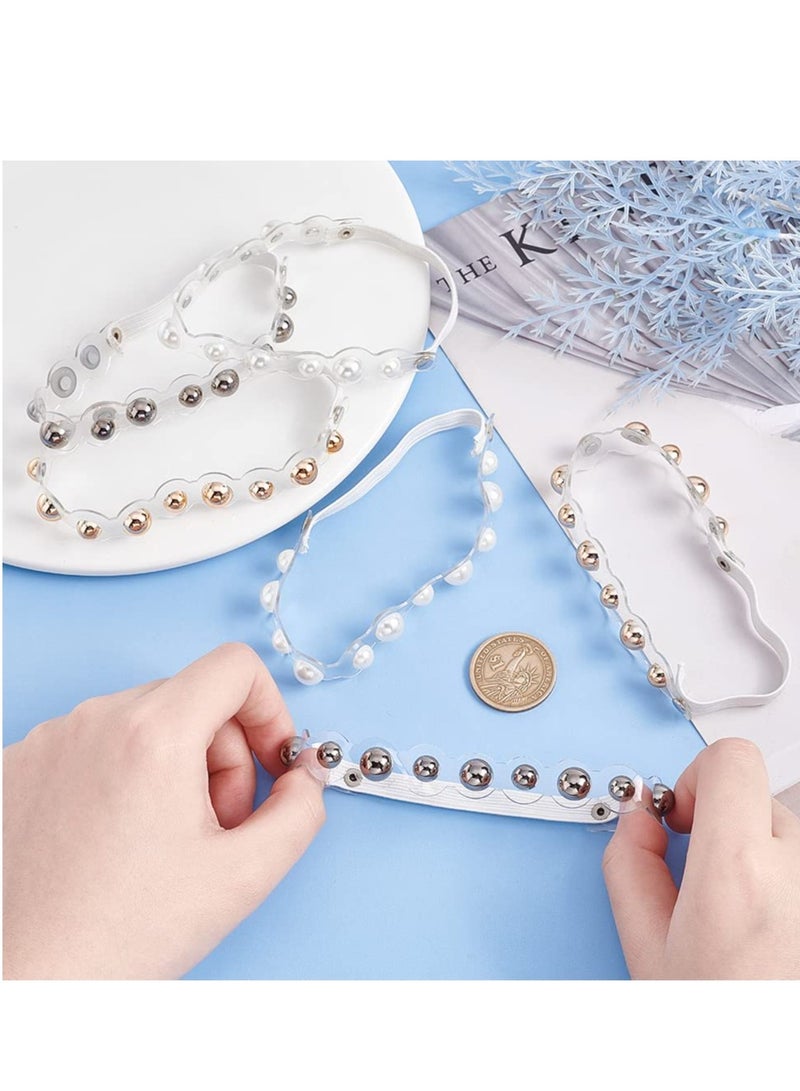 Excefore Shoe Straps for Heels, Detachable Shoe Straps for Heels, Heels Pearl Beaded  Anti Fall Straps, Elastic Replacement Ankle Straps for Heels, High Heel Shoe Laces for Women - Image 4