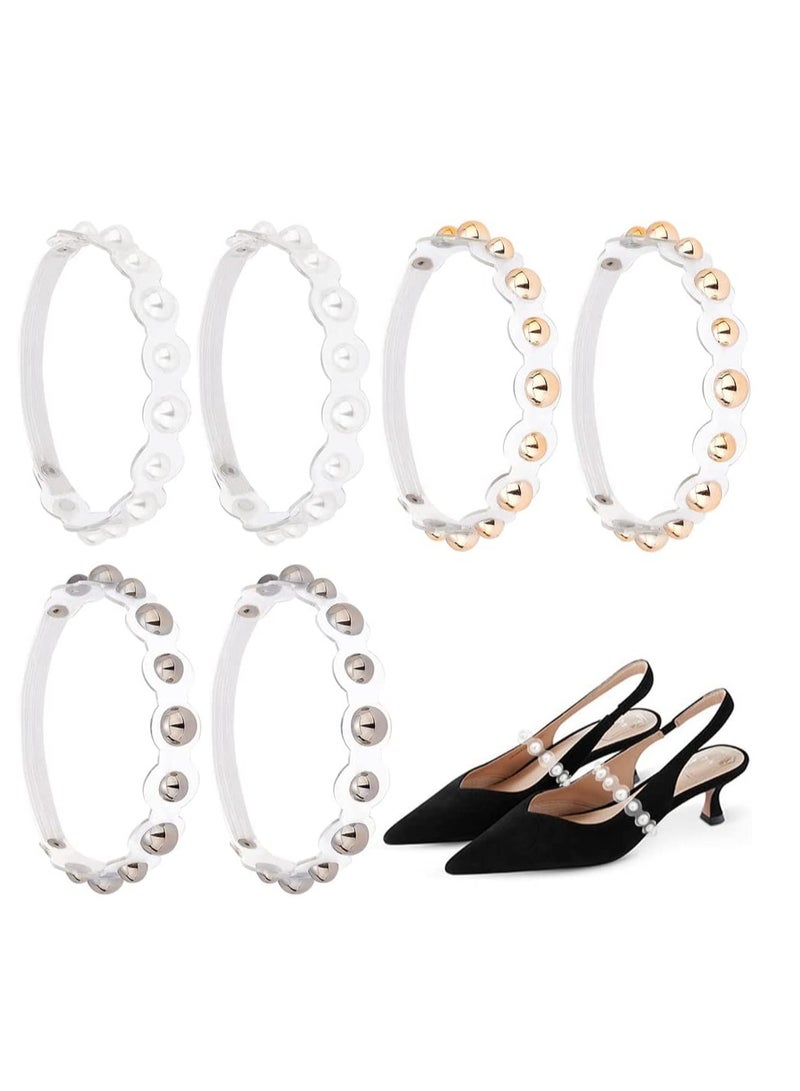 Excefore Shoe Straps for Heels, Detachable Shoe Straps for Heels, Heels Pearl Beaded  Anti Fall Straps, Elastic Replacement Ankle Straps for Heels, High Heel Shoe Laces for Women - Image 1