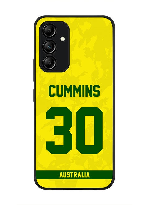 Rugged Black Edge Case for Samsung Galaxy A54, Slim fit Soft Case Flexible Anti Drop TPU Gel Thin Cover - Player Name - Pat Cummins, Jersey Number- 30