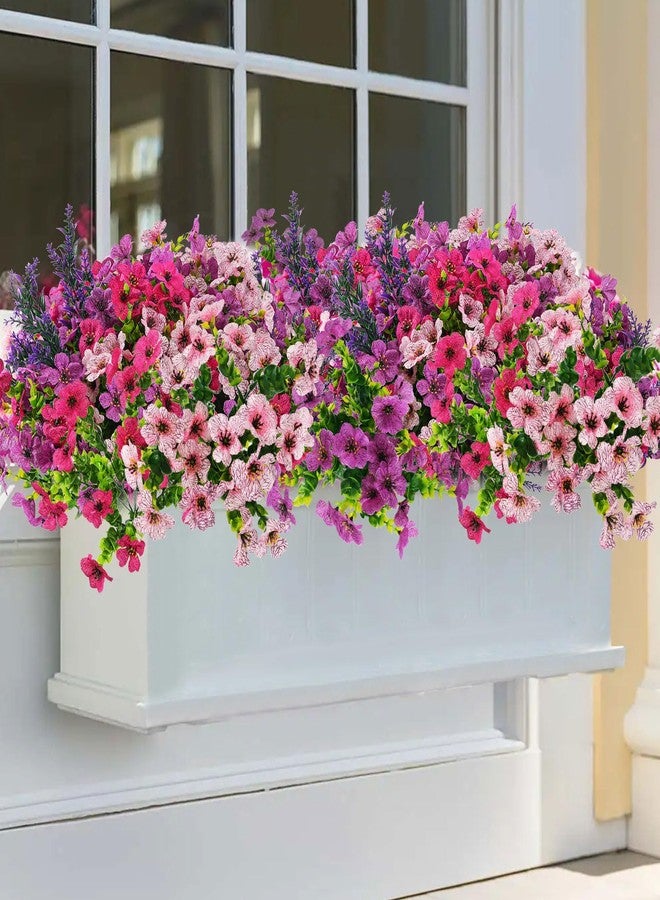 trytuny Artificial Flowers for Outdoor, UV Resistant Realistic Fake Flowers and Faux Plants for Indoor Outdoor, Garden Patio Porch Window Box Decor All Year (12pcs - Mixed Color) - Image 3
