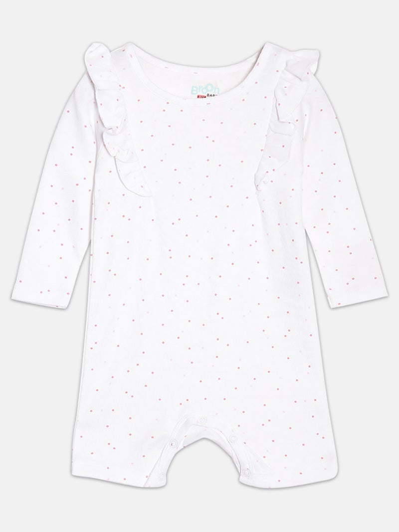 Broon Infant Girls White and Red Printed Organic Cotton Rompers Pack of 2 - Image 3
