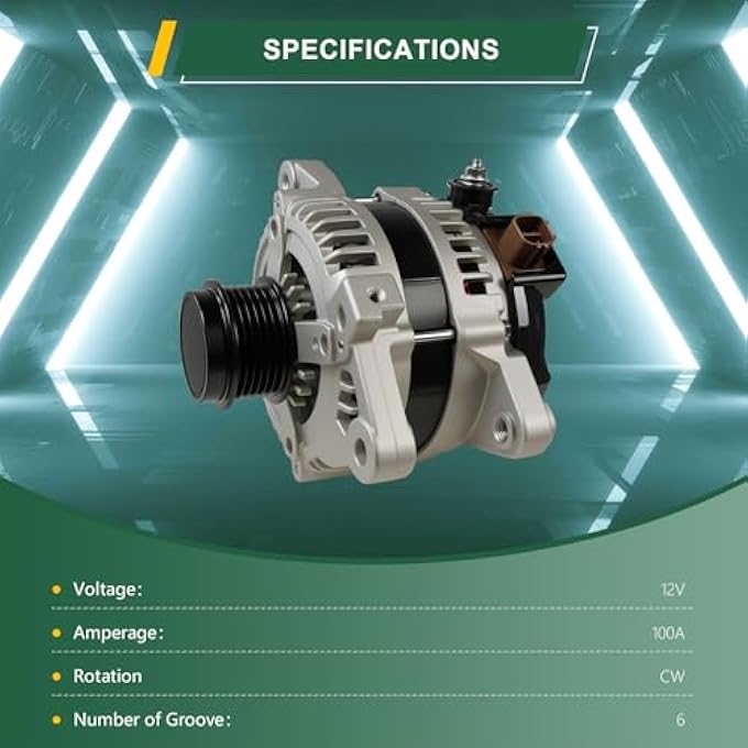 VectraCool 11385R Alternator Compatible with Toyota Corolla 2009-2011,Matrix 2009-2010, Compatible with Pontiac Vibe 2009-2010, Compatible with Scion XD 2008-2014 Replacement#27060-0T040 27060-0T041 - Image 2