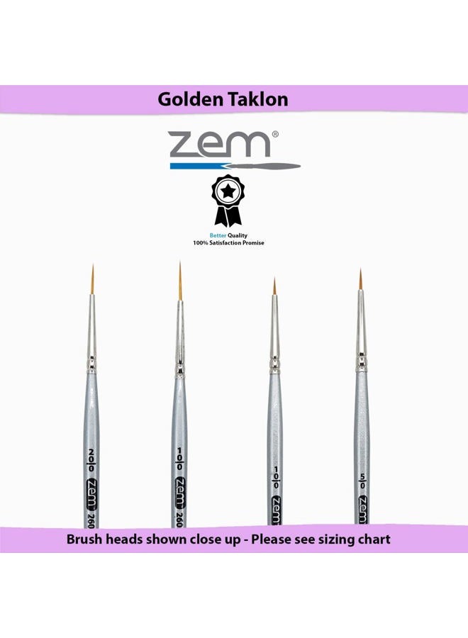 ZEM BRUSH Golden Taklon Detail Brush Set Liners 20/0, 10/0 and Mini Liners 10/0, 5/0 - Image 5