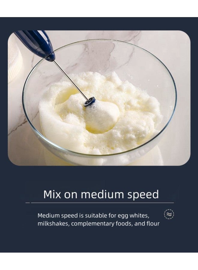 WAOKN Milk Frother, Coffee Frother Electric Whisk with USB Rechargeable Three-Speed Force Adjustment Milk Bubbler 2 in 1 Milk Bubbler Perfect for Coffee, Latte, Cappuccino, Beating Eggs with Gift  - Image 2