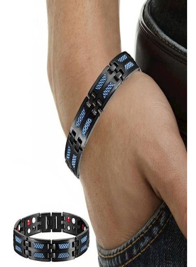 Platinium Plated Stainless Steel Germanium Studded Bracelet  - Image 2