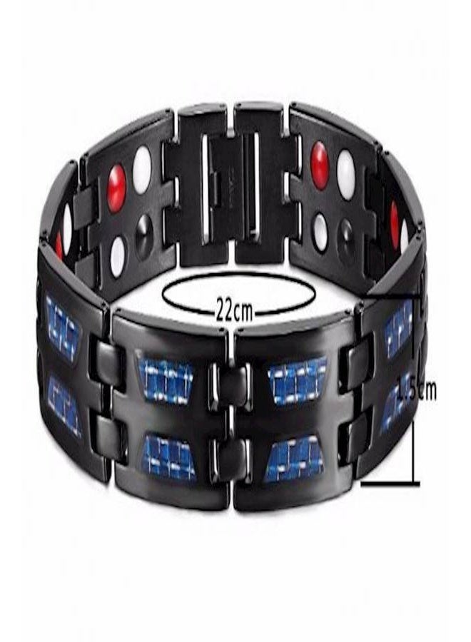 Platinium Plated Stainless Steel Germanium Studded Bracelet  - Image 3