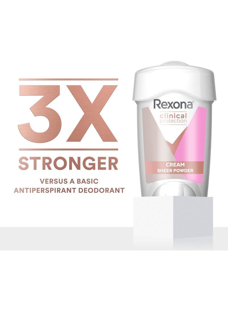 ريكسونا كريم مضاد للتعرق للنساء من شركة كلينيكال بروتكشن، بودرة شفافة توفر حماية تدوم 96 ساعة، 45 مل - Image 4