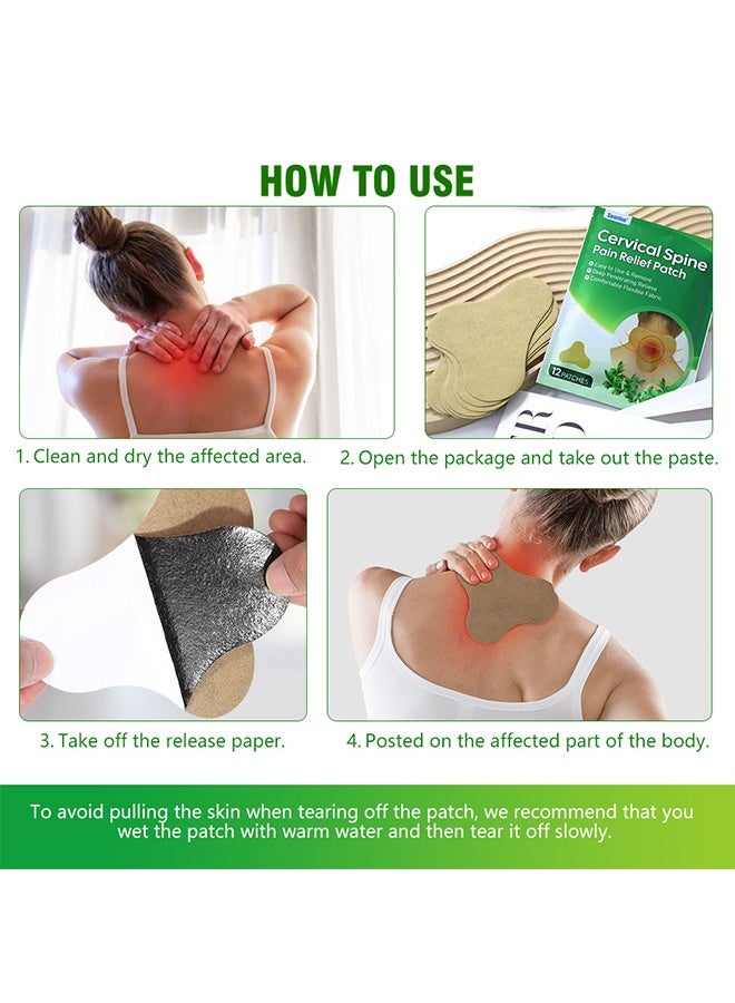 سوميفون رقعة تسخين الرقبة من Sumifun Wormwood لتخفيف آلام الرقبة والكتف، 12 قطعة، رقعة حرارية عميقة، رقعة عشبية لتخفيف آلام الظهر والركبة والرقبة والكتف وآلام العضلات - Image 5