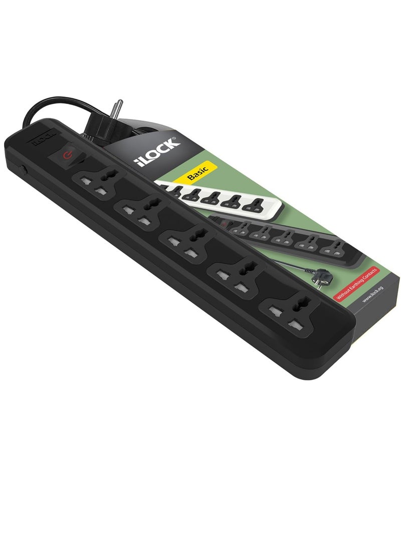 آي لوك اى لوك مشترك 5 مخرج ثلاثى كابل 2 متر 2860 وات اسود - Image 1