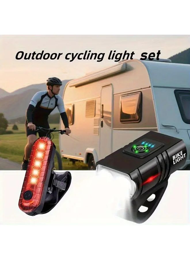 Front And Rear Bicycle Light Kit IP65 Waterproof USB Charging Multiple Models - Image 1