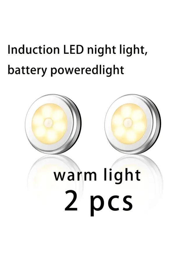 قطعتان من مصابيح ليلية مضيئة بمغناطيس وضوء دافئ، ذكية بمستشعر مزدوج تعمل بالبطارية - Image 1