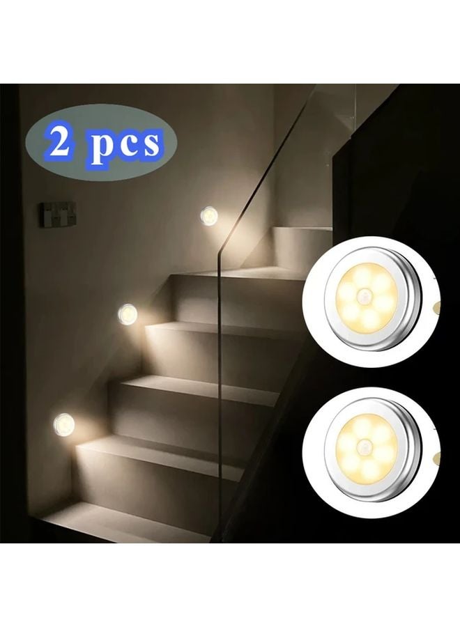 قطعتان من مصابيح ليلية مضيئة بمغناطيس وضوء دافئ، ذكية بمستشعر مزدوج تعمل بالبطارية - Image 3