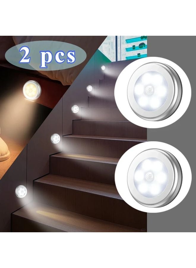 قطعتان من مصابيح ليلية مضيئة بمغناطيس وضوء دافئ، ذكية بمستشعر مزدوج تعمل بالبطارية - Image 2