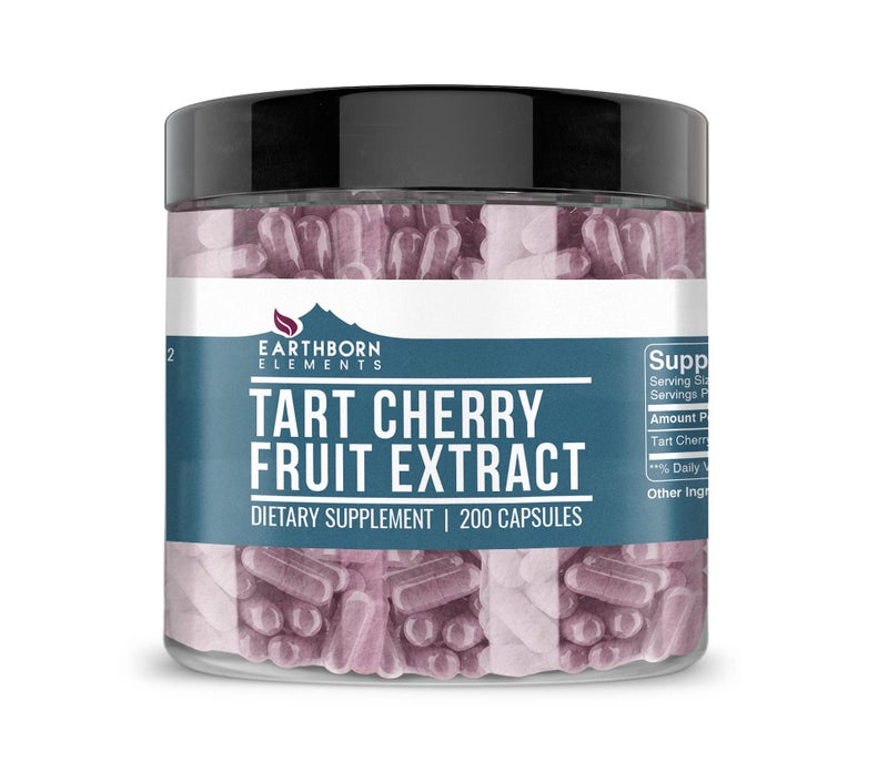 Earthborn Elements Tart Cherry Extract 200 Capsules Pure Undiluted No Additives