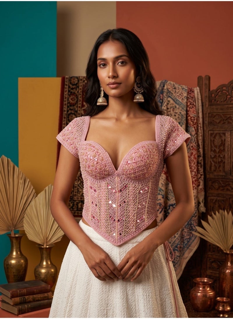 Nool Parizaad Pearl Corset Blouse - Image 2
