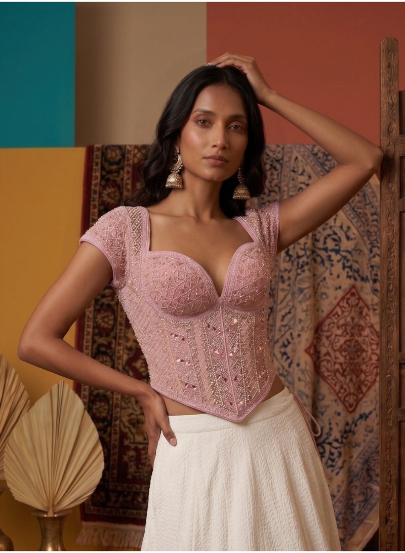 Nool Parizaad Pearl Corset Blouse - Image 3