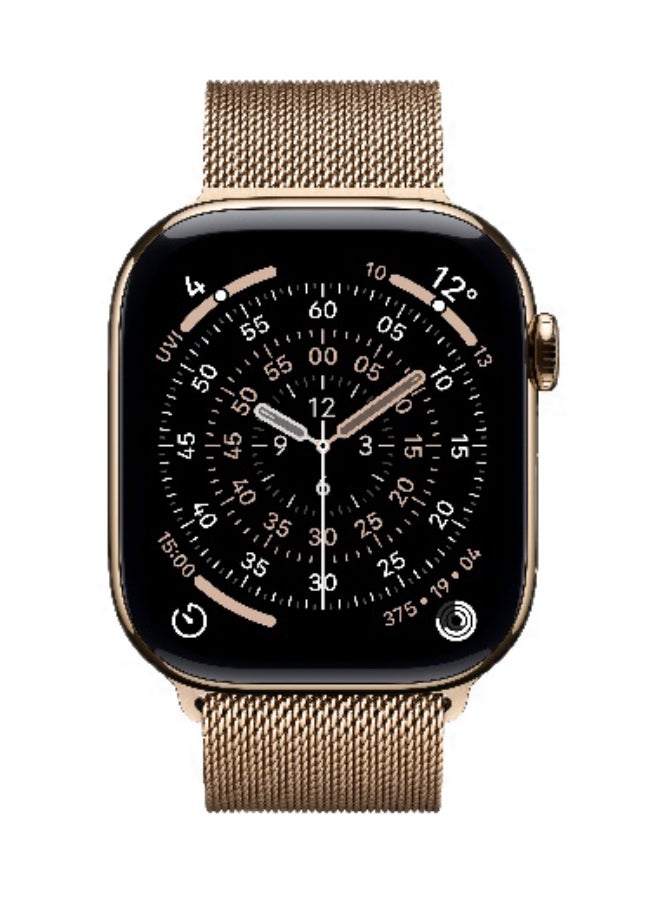 Apple Watch Series 11 GPS + Cellular 46mm (International Version) Gold Titanium Case With Gold Milanese Loop - M/L - Image 2