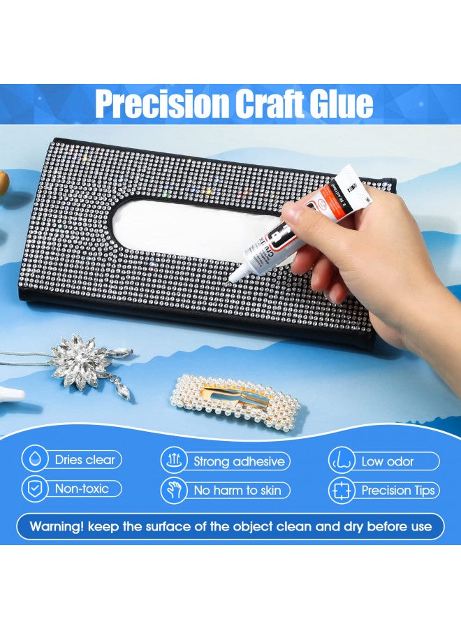 Cruzix B-7000 Glue Clear for Rhinestone Crafts, Jewelry and Bead Adhesive B7000 Semi Fluid High Viscosity Glues for Clothes Shoes Fabric Cell Phones Screen Repair Metal Stone Nail Art Glass (4x15 ml/0.5 oz)  - Image 1