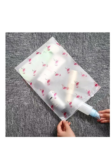 Zip Lock Sealable Bags, 35 x 45cm Large Plastic Travel Clothes Storage Bags, Space Saver Bags frosted Surface with Flamingo Patterns, Clear Seal Bags for Clothes, Shoes, Cosmetics (50Pcs)    ★★★Why ch