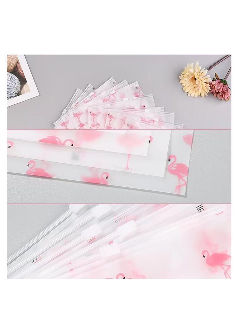 Excefore - Zip Lock Sealable Bags, 35 x 45cm Large Plastic Travel Clothes Storage Bags, Space Saver Bags frosted Surface with Flamingo Patterns, Clear Seal Bags for Clothes, Shoes, Cosmetics (50Pcs)    ★★★Why ch - Image 1