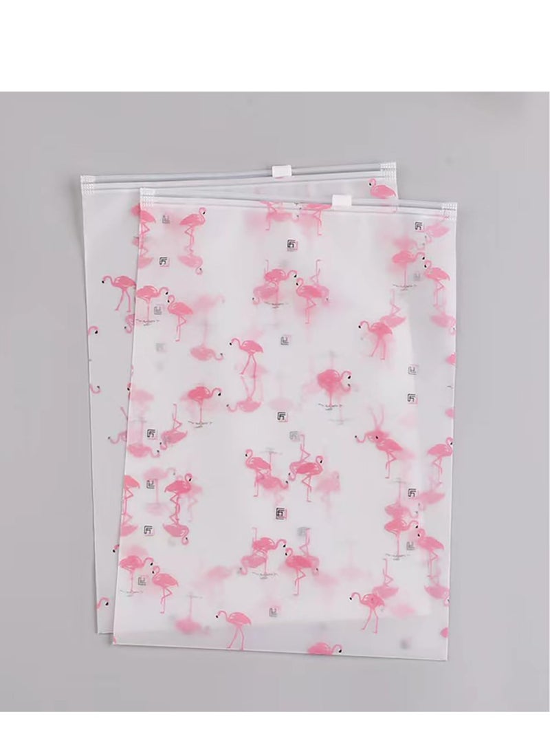 Excefore - Zip Lock Sealable Bags, 35 x 45cm Large Plastic Travel Clothes Storage Bags, Space Saver Bags frosted Surface with Flamingo Patterns, Clear Seal Bags for Clothes, Shoes, Cosmetics (50Pcs)    ★★★Why ch - Image 1
