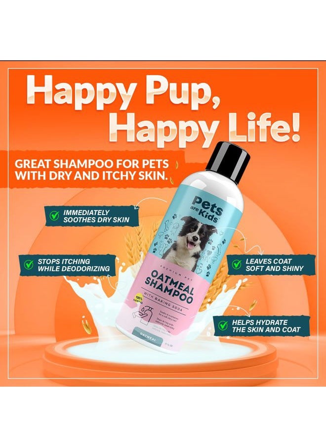 Pets Are Kids Too Oatmeal Dog Shampoo Baking Soda Hypoallergenic Anti Itch Moisturizing Soothing Deodorizing Pet Care Safe Puppy Shampoo Sensitive Skin Cat Shampoo - Coconut Based Cleanser 17 fl oz  - Image 3