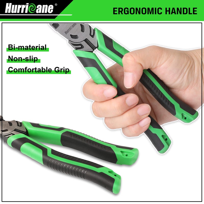 HURRICANE 3-Piece Pliers Set - Heavy-Duty with 8-Inch Linesman, Needle Nose Pliers and 6-Inch Diagonal Cutters for Basic Repair - Image 3