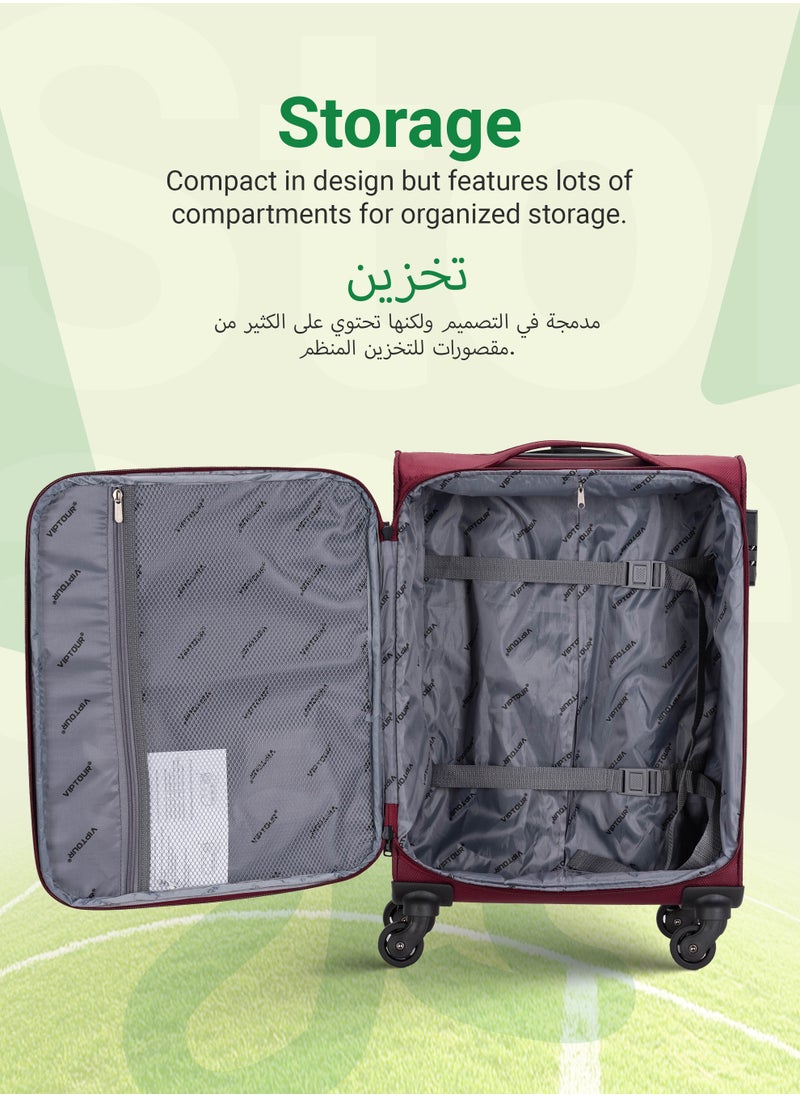 VIPTOUR - Lightweight Single Piece Luggage 20 Inch Trolley Bag With 4 Spinner Wheels - Image 1
