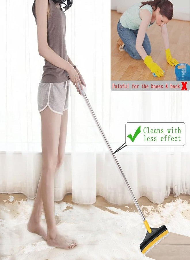 COOFANDY 2 in 1 Floor Brush Scrubber, Cleaning Scrub Brush with Long Handle, Scrub with Squeegee 120°Rotating, Adjustable V-Shaped Cleaning Head, Tile for Bathroom and Kitchen - Image 5