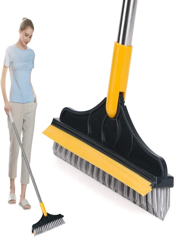 COOFANDY 2 in 1 Floor Brush Scrubber, Cleaning Scrub Brush with Long Handle, Scrub with Squeegee 120°Rotating, Adjustable V-Shaped Cleaning Head, Tile for Bathroom and Kitchen - Image 1