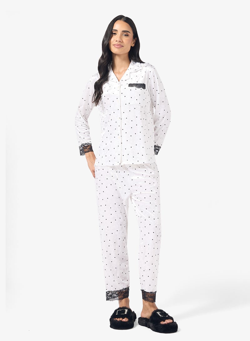 Ginger Cozy Velour Loungewear Pyjama Set - Image 1