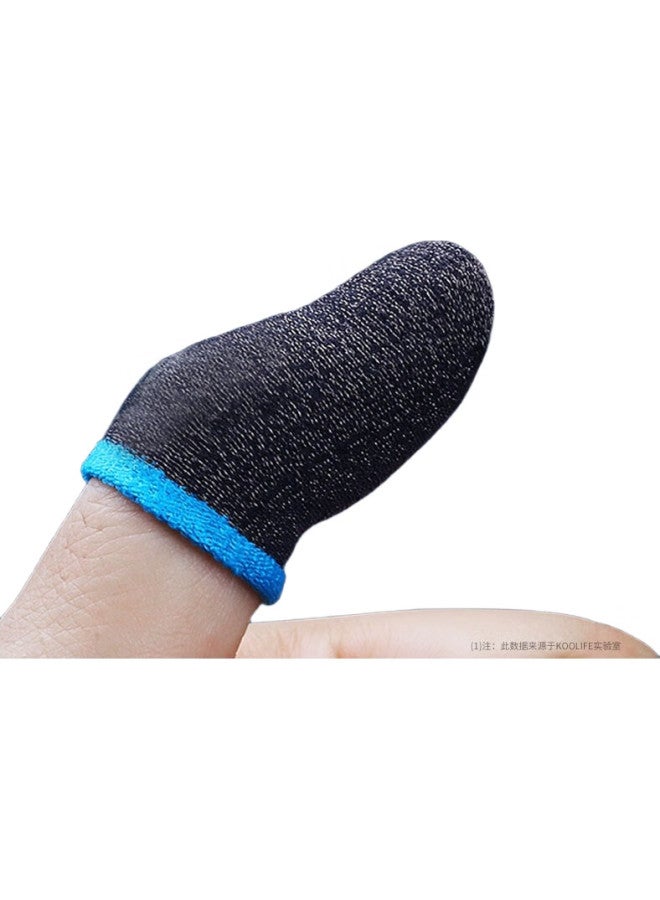 Koolife Gaming Finger Sleeves, Anti-Sweat, For Mobile Games, E-Sports, Peace Elite, Honor Of Kings, Non-Slip Gloves, Pubg Essential, Ultra-Thin, Heat Dissipation, Black + Blue - Image 3