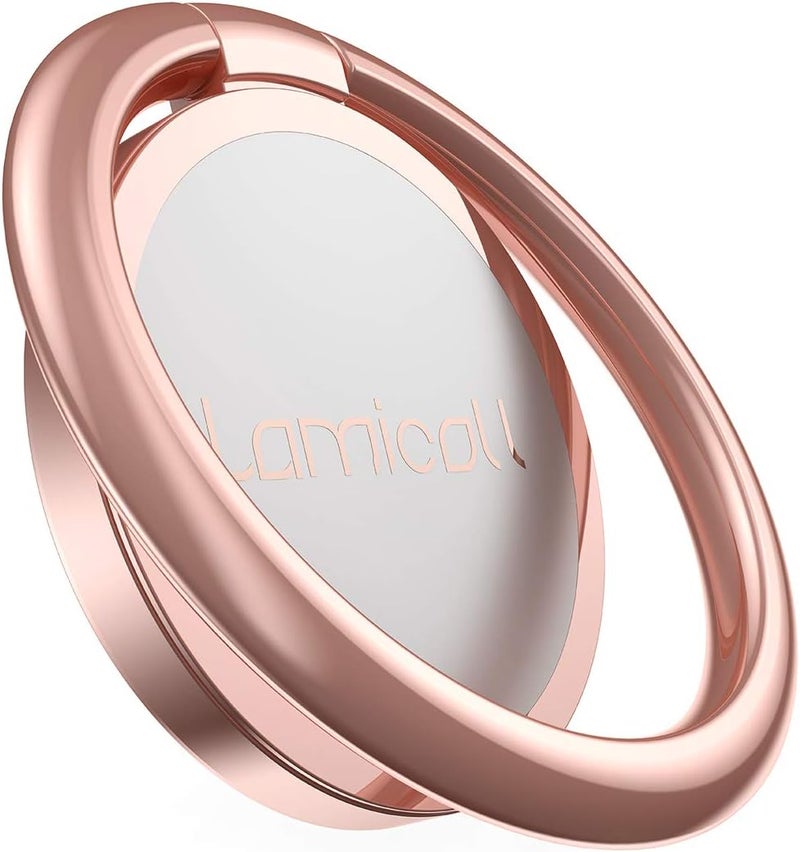 Lamicall Cell Phone Ring Holder Finger Stand - Lamicall Phone Kickstand, 360° Rotation Polished Metal Grip, Compatible with iPhone 16 15 14 13 12 Pro Max,All Android Smartphone (Rosa) - Image 1