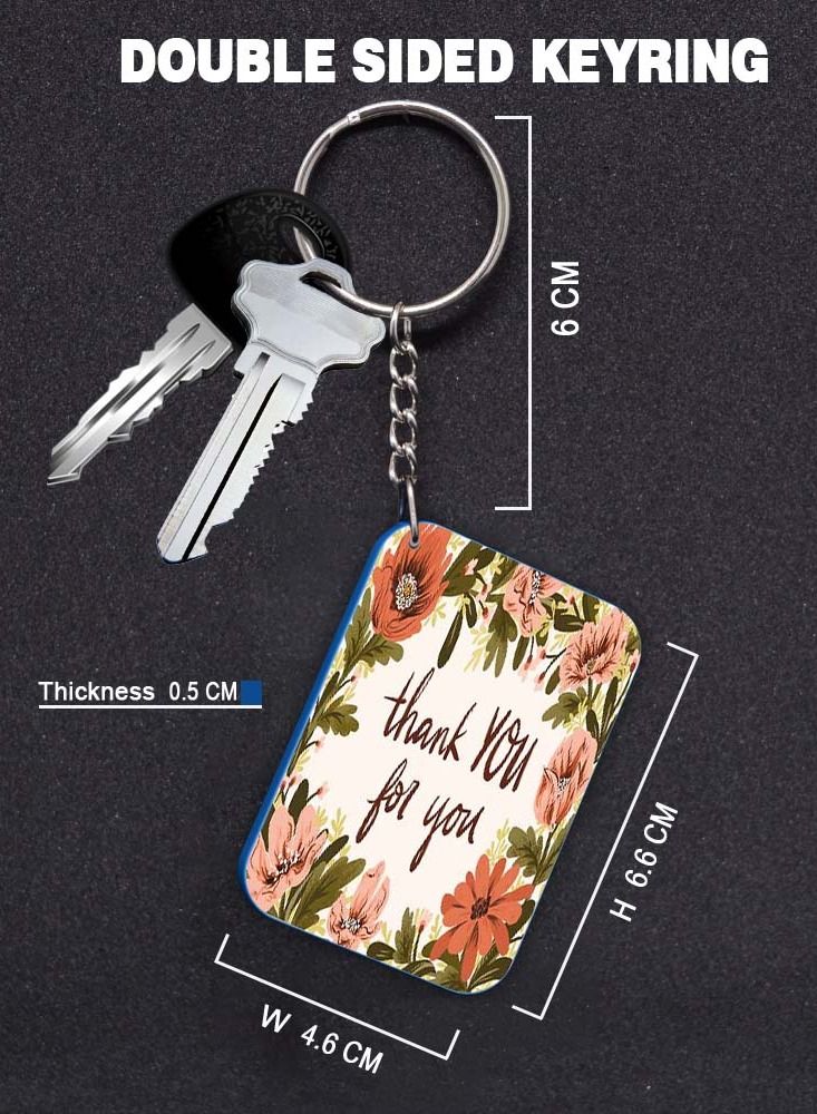 Service Zone Keychain Small Gift To Love One Rectangle Shape With Double Side Print Thank You For You 