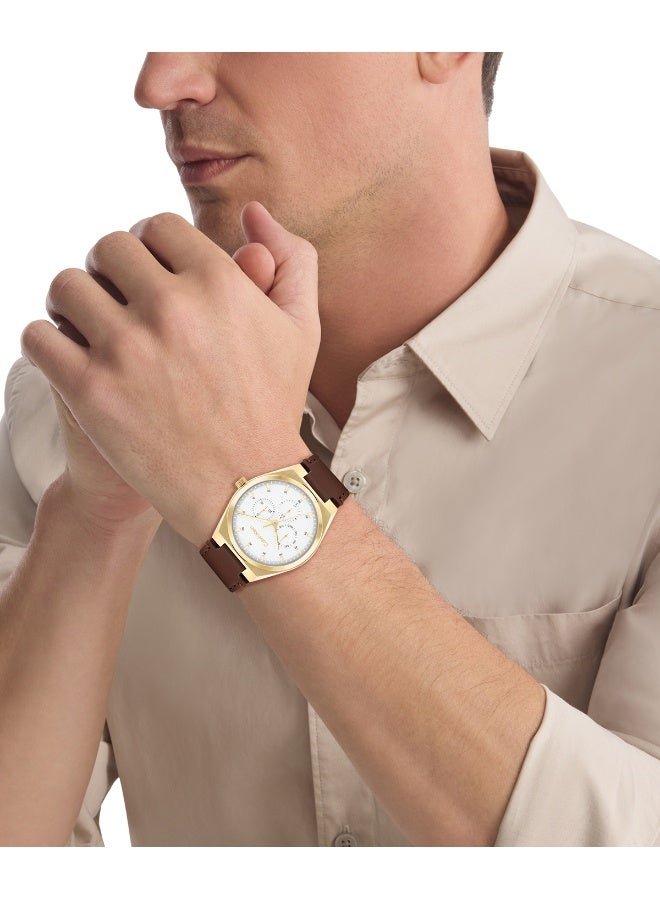 Calvin Klein Motion Men's Quartz Watch with White Dial and Brown Leather Strap - 25200523 - Image 4
