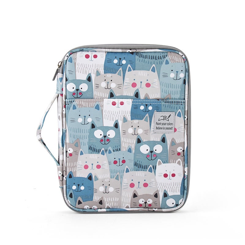 New 192/96 color pencil curtain sketch painting special Pencil Case art student storage bag stationery bag in stock Big Face cat 