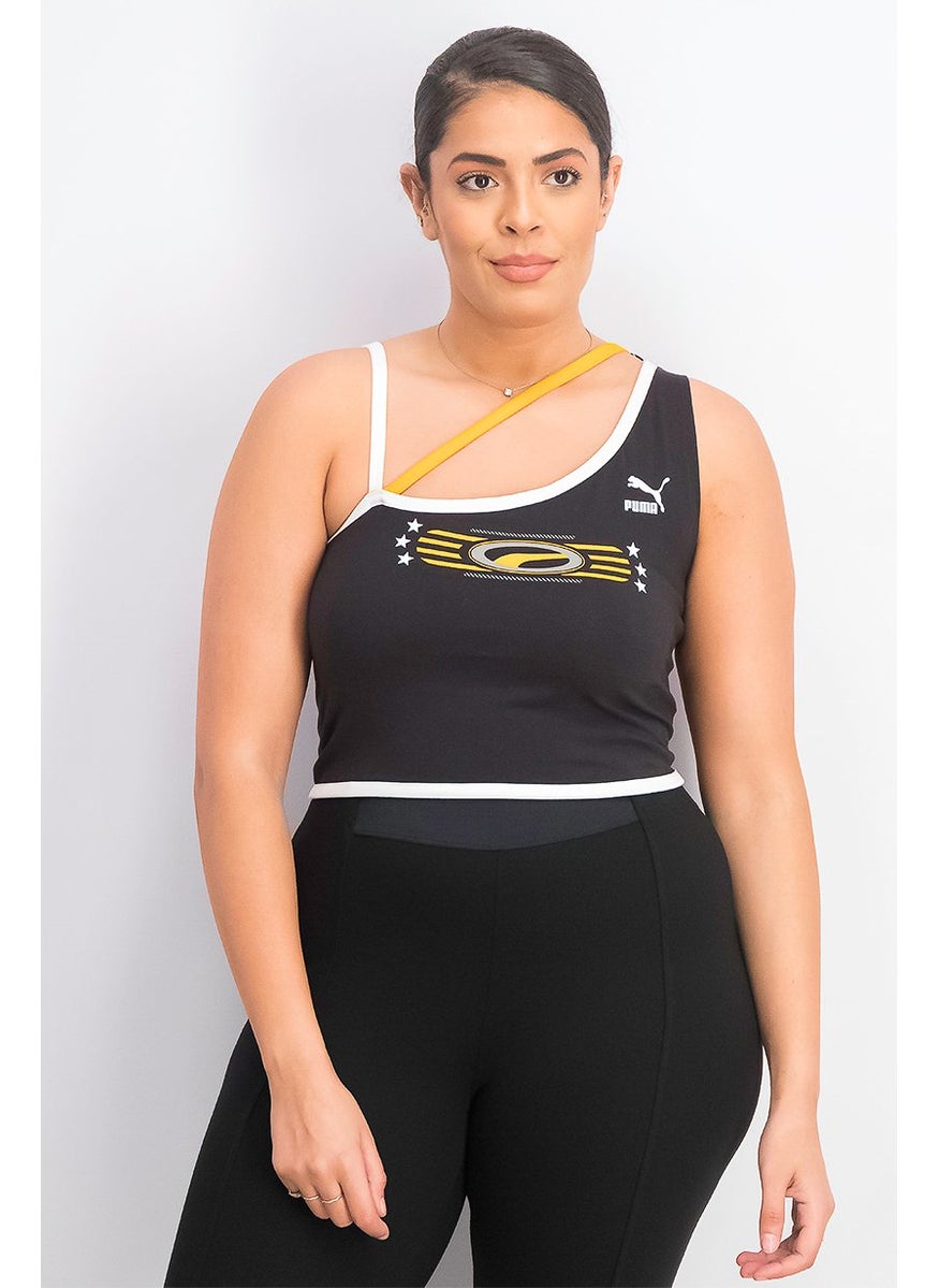 PUMA Women Sportswear Fit Sleeveless Retro Graphic Tops, Black Combo  - Image 1