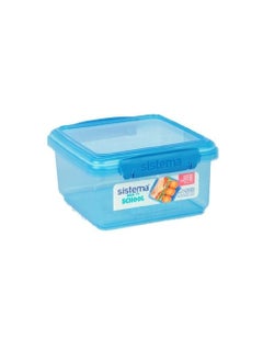 sistema Sistema 1.2 Liter Lunch Box Plus, Blue, is Stackable & Durable with easy Locking Clips to keep food sealed, Microwave & Dishwasher safe and BPA Free.  - Image 1