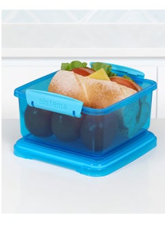 sistema Sistema 1.2 Liter Lunch Box Plus, Blue, is Stackable & Durable with easy Locking Clips to keep food sealed, Microwave & Dishwasher safe and BPA Free.  - Image 3