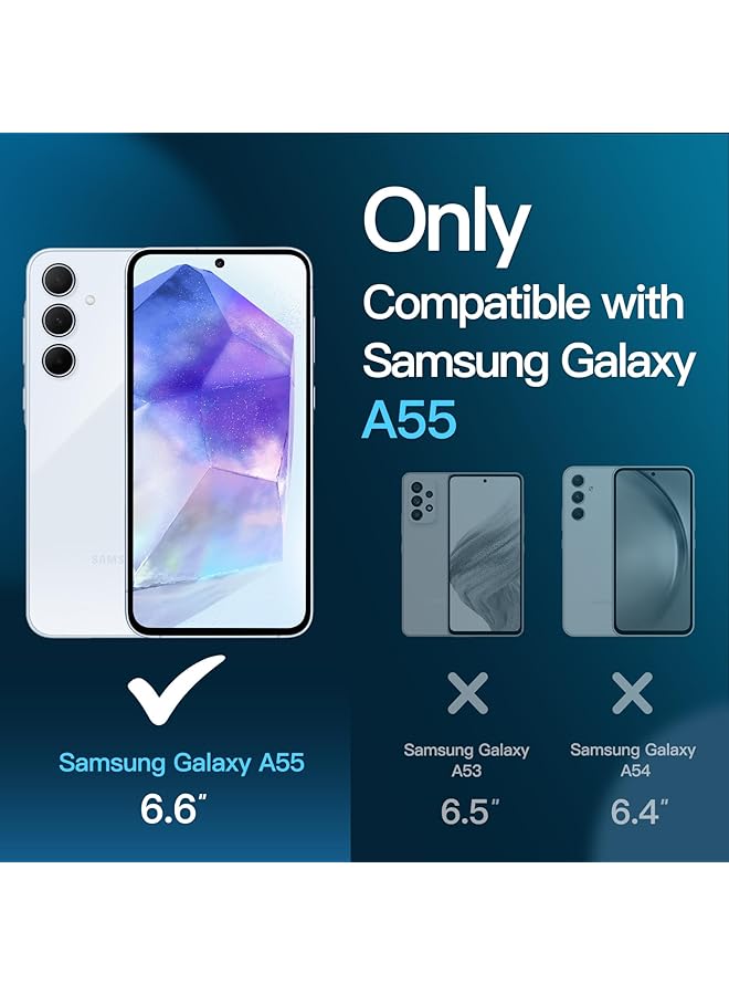 جي تيك واقي شاشة لهاتف سامسونج جالاكسي A55 5G مقاس 6.6 بوصة 9H زجاج مقوى مضاد للخدش عالي الوضوح شفاف، عبوة من 3 قطع - Image 3