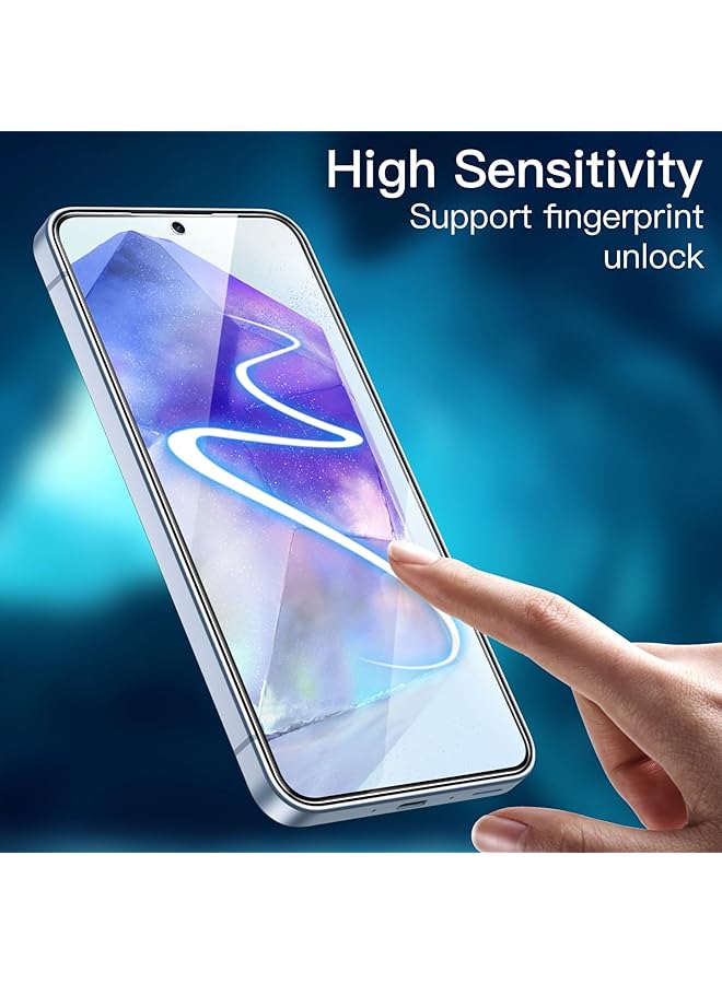 جي تيك واقي شاشة لهاتف سامسونج جالاكسي A55 5G مقاس 6.6 بوصة 9H زجاج مقوى مضاد للخدش عالي الوضوح شفاف، عبوة من 3 قطع - Image 5