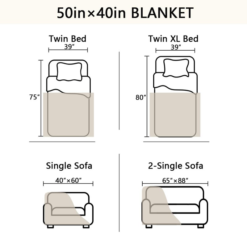 Vessia Flannel Fleece Throw Blanket for Couch, Sofa, Bed, 300GSM Striped Brown Throw Blanket for Kids, Super Soft Warm Cozy Lightweight Home Decor for All Seasons 50x40 inches - Image 4