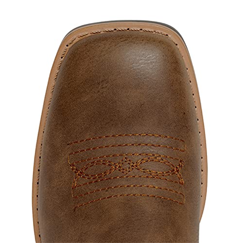 SheSole Women's Mid Calf Square Toe Cowgirl Western Cowboy Boots Brown US Size 8 - Image 5
