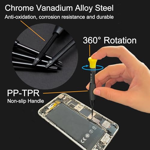 lengnoyp 18PCS Mini Precision Screwdriver Set With Case, Lengnoyp Magnetic Small Flathead Phillips Pentalobe Torx Star Screwdriver Set Kit and Tweezers for Repairing Computer Eyeglass Phone Watch - Image 5