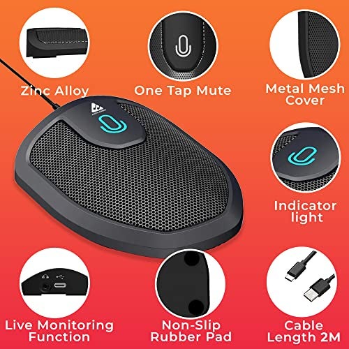 Audio Array AM-C28 USB Plug & Play Conference Microphone | Omni Directional Pickup Upto 3M | Mic Mute Button | No Drivers Condenser USB Type-C | Ideal for Meetings & Video Calling (Not a Speaker) - Image 2