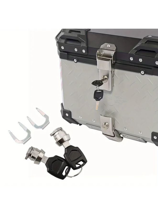 Motorcycle Aluminum Alloy Tail Box Kit With Quick Release Base Plate 2 Locks - Image 2