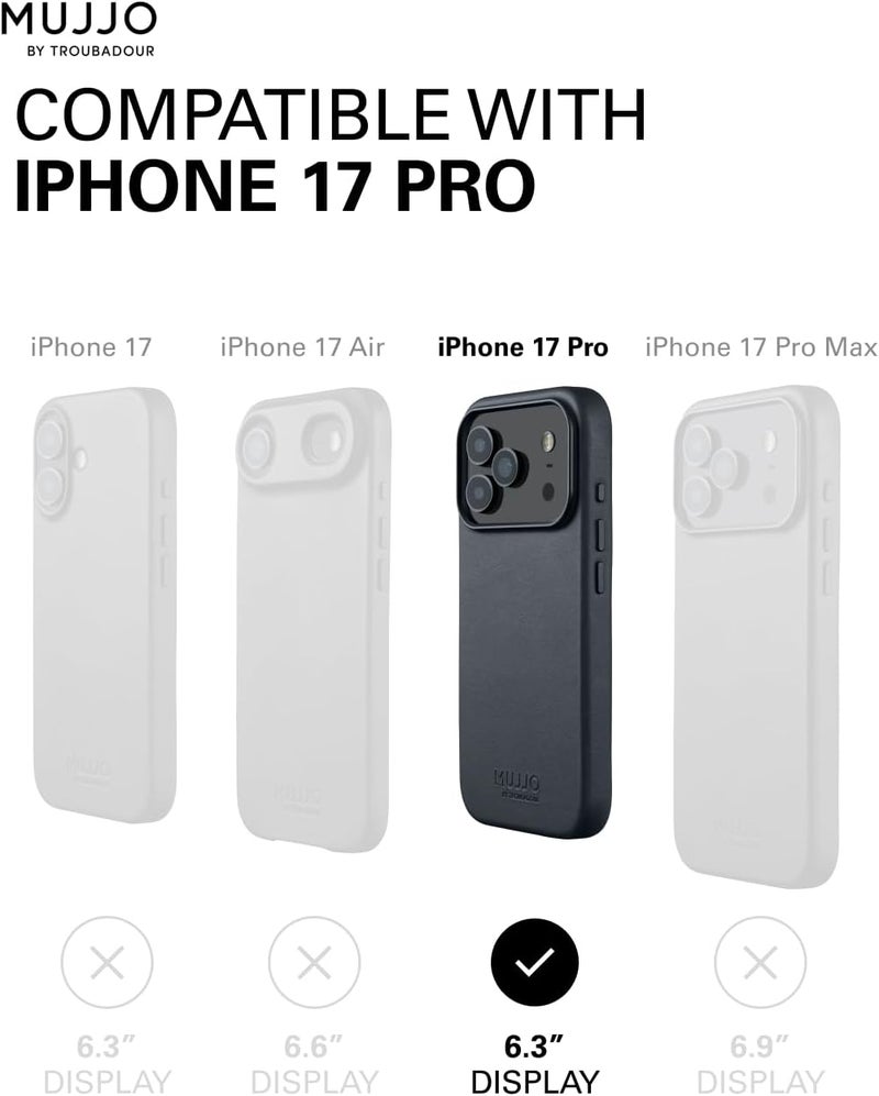 موجو جراب آيفون  برو جلدي - بازلت بشحن لاسلكي مغناطيسي - Image 5